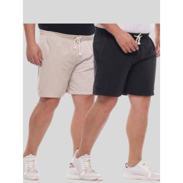 Imagem de Kit 2 Bermuda Shorts de Linho Plus Size Masculino Do G1 ao G4 - achadi