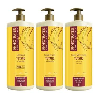 Imagem de kit 1 Shampoo 1 Creme silicone 1 Condicionador Tutano 1 Litro - BIOEXT