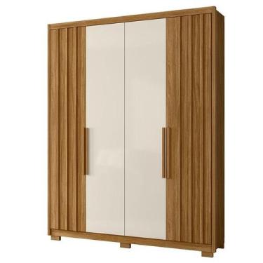 Imagem de Guarda Roupa Solteiro Califórnia 4 Portas Freijó Off White - Moval