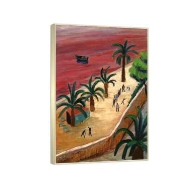 Imagem de Gabriele Münter - Homens brincando de balas - reprodução de pinturas famosas - Pintura famosa em tela - Imagens expressionistas para decoração de sala de estar 50 x 75 cm (19,7 x 29,6 pol)