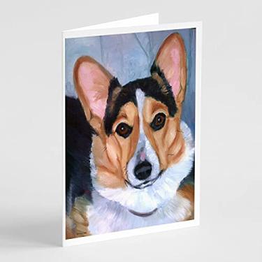 Imagem de Caroline's Treasures 7369GCA7P Cartões de felicitações e envelopes Pembroke Corgi, pacote com 8, 7 x 5, multicolorido