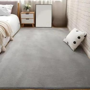 Imagem de Tapetes cinza Coral Veludo Sala de estar Tapete antiderrapante Tapetes de cabeceira Grande tapete macio Tapete de jogo infantil Decoração retangular para casa, 2.160 x 230 cm