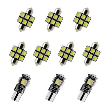 Imagem de 8X-SPEED Kit de lâmpadas interiores LED 5050 10 peças para Mitsubishi Outlander MK2 2007-2013, porta-luvas de leitura de cúpula, porta-malas, espelho de vaidade