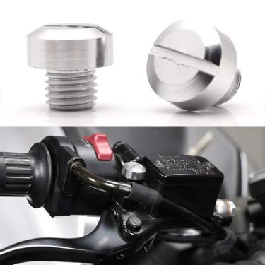 Imagem de REWOLFNUS Universal Motorcycle M10 x 1,25 plugues para espelho retrovisor, parafusos antiferrugem para a maioria das motocicletas ATV Bike (prata)