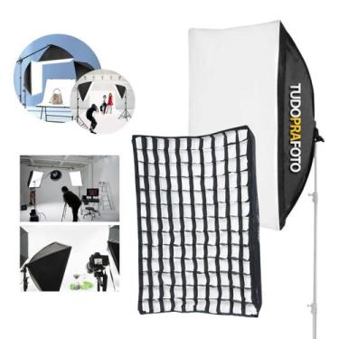 Imagem de Softbox 50x70cm com Difusor e Grid TudoPraFoto para Fotos e Vídeos Soq
