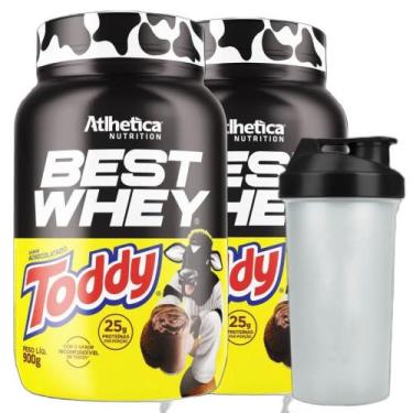 Imagem de Kit 2 Best Whey Isolado Toddy 900g Coqueteleira Atlhetica - Atlhetica 