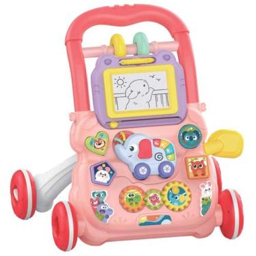 Imagem de Andador Didático Empurrar Infantil Multi Atividades Bebê Rosa - DM Toy