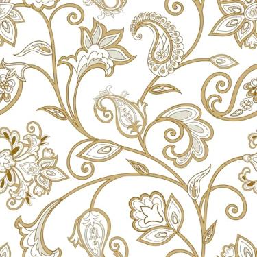 Imagem de Papel De Parede Adesivo Lavável Provençal Dourado Gold 3m