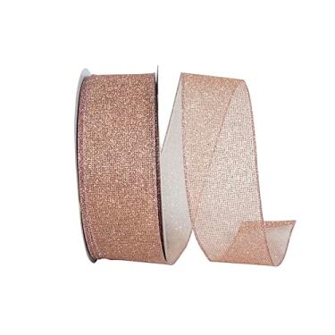 Imagem de Reliant Ribbon Fita de borda com fio metálico com purpurina, ouro rosa