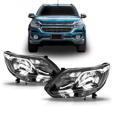 Imagem de Farol s10 trailblazer 2017 2018 2019 eletrico com motor com led friso 