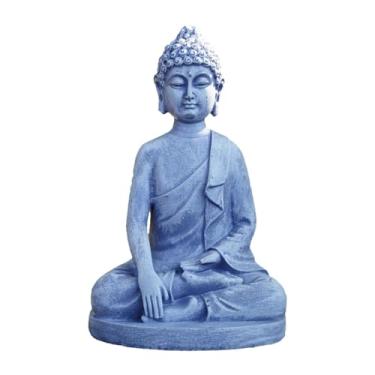 Imagem de Wswqop Estátua de Buda Fengshui Figure Coleciona Resina Colecionável Decoração de Ornamentos para Férias de para Interior, 15cmx17cmx24cm