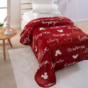 Imagem de Cobertor Solteiro Raschel 1,50x2,00m Jolitex Mickey e Minnie