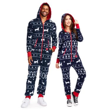 Imagem de Macacões Tipsy Elves Christmas Blue Fair Isle para adultos, tamanho gg