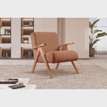 Imagem de Poltrona Braço De Madeira Laguna Laranja