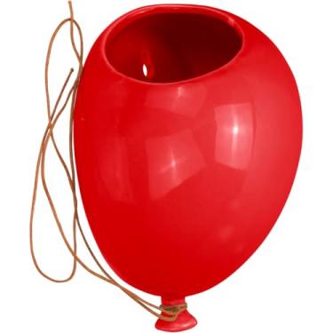 Imagem de VASO DE PAREDE BALÃO HOME&CO CERÂMICA 11x15x20cm VERMELHO