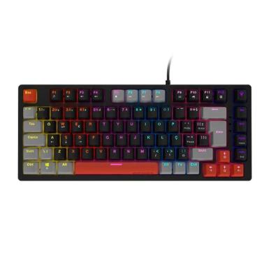 Imagem de Teclado Gamer Mecanico 75% Kirin Black Vulcan Blue Rainbow