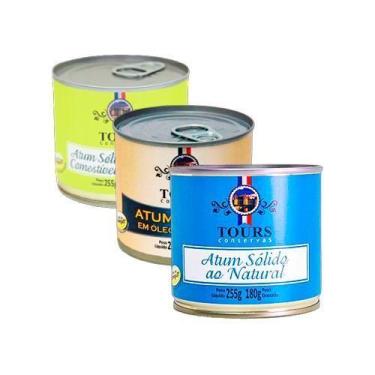 Imagem de Kit 3 Atum Sólido Tours 255G: Limão, Óleo, Ao Natural