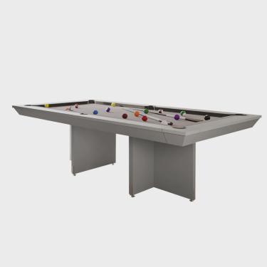 Imagem de Mesa de Bilhar Sinuca e Jantar Oban Versátil com Tampo Removível 250 cm Base T Branco G84 - Gran Belo