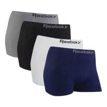 Imagem de Kit 4 Cuecas Boxer Masculinas Reebok Poliéster e Elastano Conforto Sec