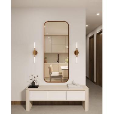 Imagem de Espelho luxo retangular retrô corpo inteiro 150x60cm banheiro sala qua