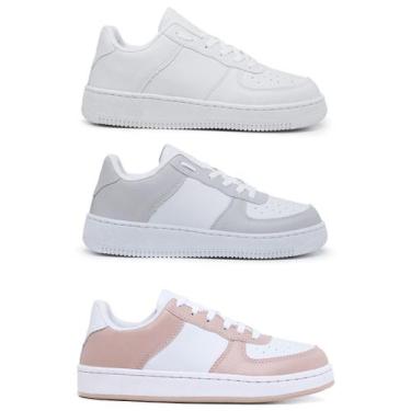 Imagem de Kit 3 Pares Tênis Sneakers Casual Feminino Moda Blogueira Original e B