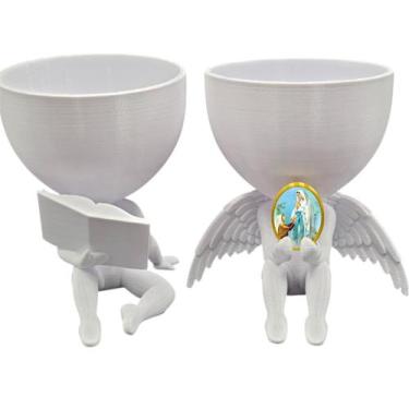 Imagem de Kit Decoração Nossa Senhora de Lourdes Anjinho Lendo Biblia - Point da