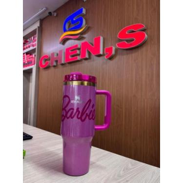 Imagem de Copo Barbie 1200ml Inox Com Tampa e Canudo Personalizado - COPOS TERMI