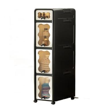 Imagem de Armário de armazenamento fino para banheiro, rack de armazenamento de plástico com rodinhas e gavetas, várias opções de cores e tamanhos, para cozinha de espaço pequeno, lavanderia, escritório, quarto