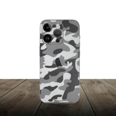 Imagem de Skin Traseira CAMUFLADO CINZA para Smartphone Apple - Rock Space