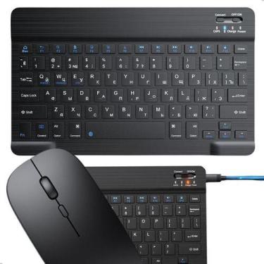 Imagem de Mini Teclado Mouse Bluetooth Sem Fio Compactos Tecla Macia - NoBrand