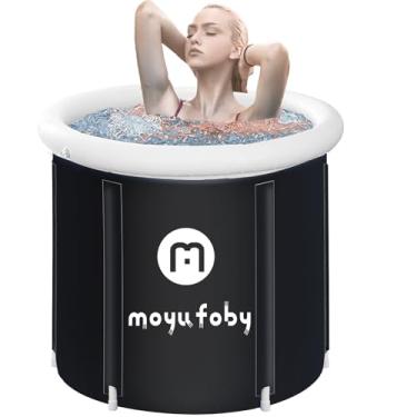 Imagem de Banheira de imersão a frio ao ar livre para atletas com capa, banheira inflável portátil para banho quente de gelo, banheira grande de 92,4 galões, banheira de imersão para adultos