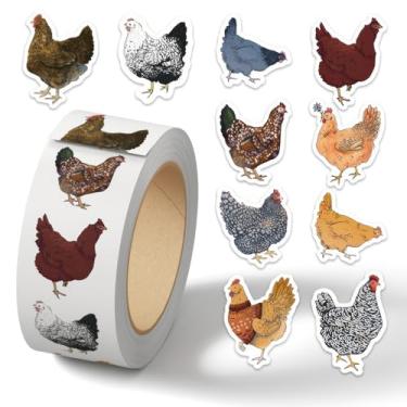 Imagem de 500 peças de adesivos de frango à prova d'água, adesivos de vinil fofos para garrafas de água, telefones, laptops, frascos hidráulicos, artesanato DIY escolar para adolescentes, meninos, meninas