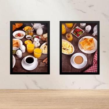 Imagem de Kit 2 Quadros Gravuras Café Da Manhã 45X34Cm - Com Vidro - Quadros On-