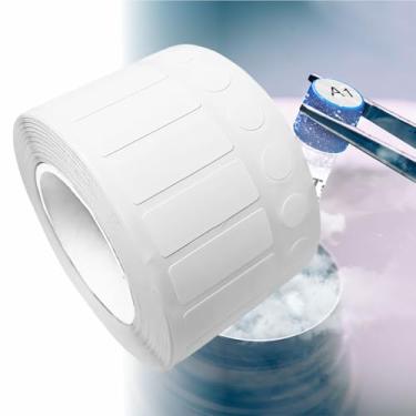 Imagem de -196°C (− 160.4 °C) Etiquetas de armazenamento de tubos de ensaio de baixa temperatura - Etiquetas de tubo de centrífuga de nitrogênio líquido, adesivo de congelamento de detecção de amostra