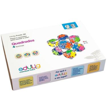 Imagem de Quebra-cabeça Puzzle 3d Quadrados 4 Formas