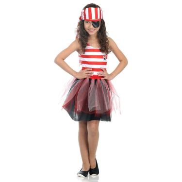 Imagem de Fantasia Infantil - Piratinha - Dress Up - Tamanho P (3 A 5 Anos) - 16300 - Sulamericana