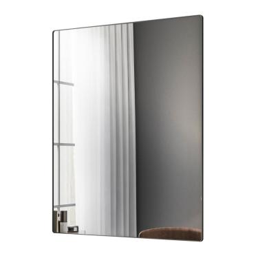 Imagem de Espelho Retangular Liss 90x60cm Moldura Em Aço Preto