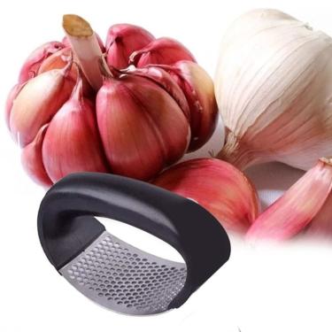 Imagem de Espremedor De Alho Fácil E Prático Amassador Triturador Inox Inox Manual