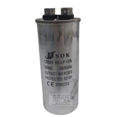 Imagem de Capacitor Permanente Sok 60uf 400vac Bivolt