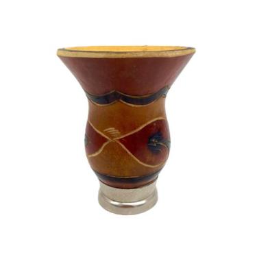 Imagem de Cuia de Chimarrão Detalhada C/ Pé de Metal - Michelon