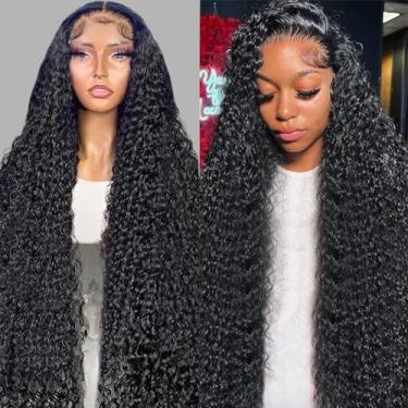 Imagem de ROYAL IMPRESSION Perucas De Renda Frontal Com Ondas Profundas, Cabelo Humano, Densidade 200%, 13X4 Hd, Transparente, Frontal, Cacheada, Sem Cola, Pré-Arrancada Bebê Para Mulheres (20")