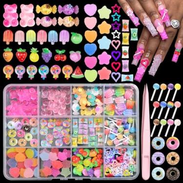 Imagem de BELICEY Amuletos De Unhas 3D Doces Sortidos Pirulito Ursinho Goma Donuts Para Fofo Colorido Acrílico Coração Estrela Acessórios Faça Você Mesmo Arte Design Artesanato Com Ferramentas Coleta