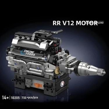 Imagem de Conjunto De Blocos De Construção De Motor V12 De Carro Vintage Mould K