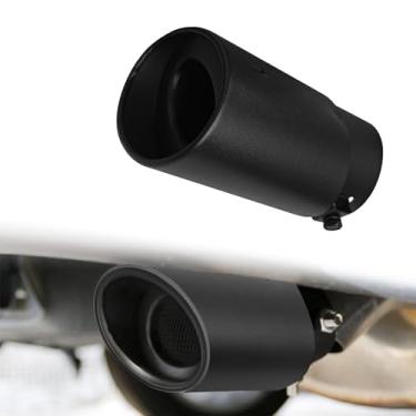 Imagem de QKYS Ponteiras De Escapamento Cromadas 2,5" A 3,3", Pontas Silenciador, Kit Tubo Reto Ajustável, Escape, Modificação Universal Carro (Preto)