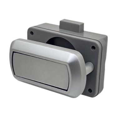 Imagem de Mqetly Fechadura de Porta de Armário de RV, Fechadura de Trava de Armário, Fechaduras de Armário Sem Chave, Trava de Botão para, Prata