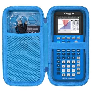 Imagem de co2CREA Estojo de transporte para Texas Instruments TI-84 Plus CE Python Enhanced/TI-84/TI-Nspire CX II CAS/TI-Nspire CX II/TI-83 Plus/TI-89 Titanium/TI-85/TI-86 Color Graphing Calculator, caixa azul