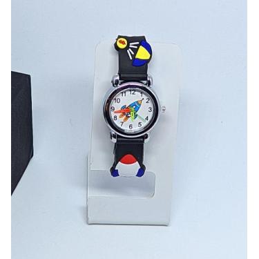 Imagem de Relógio Infantil Analógico Redondo menino Quartzo Esporte Silicone Des