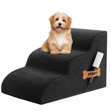 Imagem de ROMROL Rampa Para Escadas De Cachorro Romrol Para Camas, Sofás, Degraus Extra Largos Para Animais De Estimação Com Capa De Tecido Antiderrapante E Impermeável Durável, Escadas Inclinadas Para Cães E