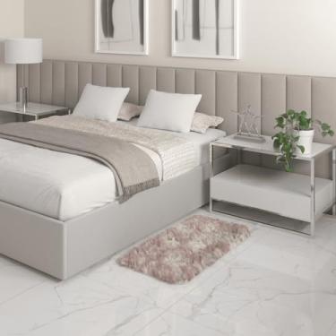 Imagem de Tapete Sala Felpudo Peludo Mesclado Bege 50 X 100 Cm