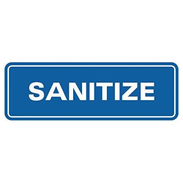 Imagem de Restaurante Sanitize padrão, cozinha, caminhão de comida, placa de lavagem de louça, Azul, 2-3/4" x 7" - Medium